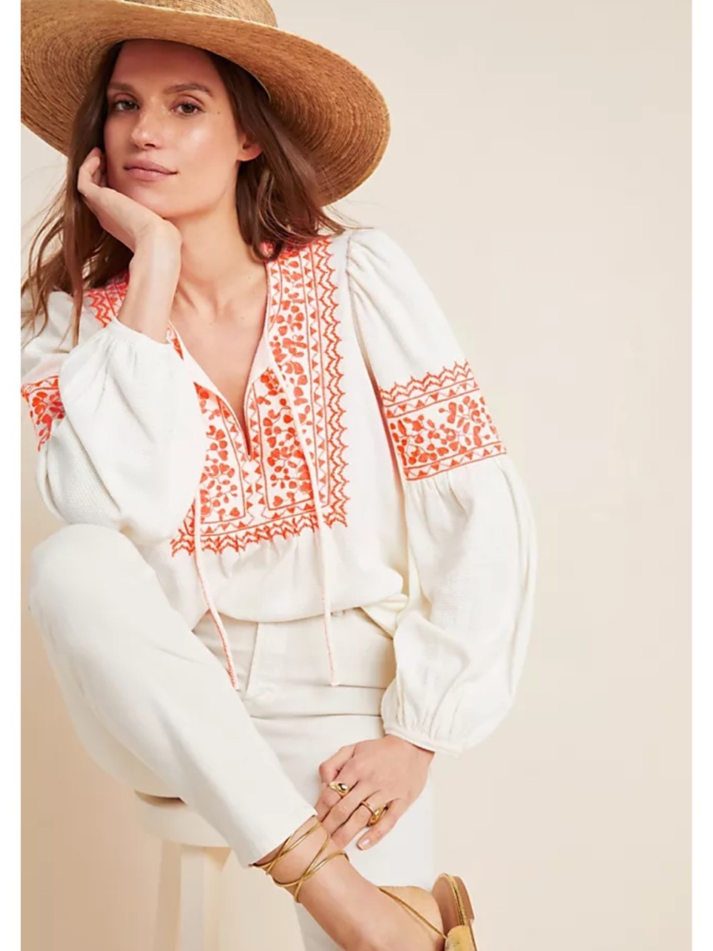 Anthropologie Maeve Louisa Textured Peasant Blouse Top Size S EUC